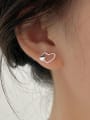 thumb 925 Sterling Silver Hollow Heart Minimalist Stud Earring 1