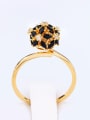 thumb Brass Cubic Zirconia Ball Statement Cocktail Ring 4