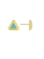 thumb Brass Triangle Minimalist Stud Earring 0