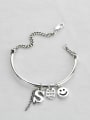 thumb Vintage Sterling Silver With Platinum Plated Simplistic Face Bracelets 2