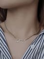 thumb Vintage Sterling Silver With Platinum Plated Simplistic Monogrammed Necklaces 2