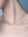 thumb 925 Sterling Silver Freshwater Pearl Geometric Minimalist Necklace 2