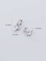 thumb 925 Sterling Silver Cubic Zirconia Round Classic Huggie Earring 4