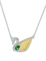 thumb 925 Sterling Silver Cubic Zirconia Swan Dainty Necklace 3