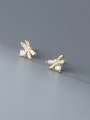 thumb 925 Sterling Silver Cubic Zirconia Dragonfly Cute Stud Earring 0
