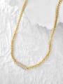 thumb Brass Cubic Zirconia Geometric Vintage  Hollow Chain Necklace 2