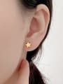 thumb 925 Sterling Silver Rhinestone Star Minimalist Stud Earring 2