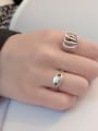 thumb 925 Sterling Silver Geometric Chain Vintage Band Ring 1