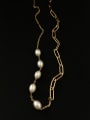 thumb Titanium Steel Freshwater Pearl Irregular Minimalist Necklace 2