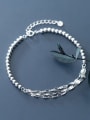 thumb 925 sterling silver minimalist small silver light Beaded multi-layer twisted bracelet 0