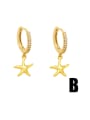 thumb Brass Star Vintage Huggie Earring 3