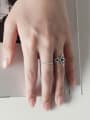 thumb 925 Sterling Silver minimalist hollow Pentagram Free Size Ring 2