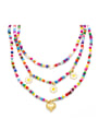 thumb Brass Miyuki Millet Bead Multi Color Heart Hip Hop Beaded Necklace 0