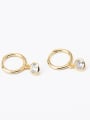 thumb 925 Sterling Silver Rhinestone Round Minimalist Huggie Earring 2