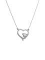 thumb Alloy Cubic Zirconia Heart Dainty Necklace 0