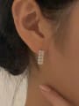 thumb 925 Sterling Silver Cubic Zirconia Geometric Minimalist Stud Earring 1
