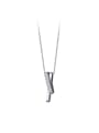 thumb 925 Sterling Silver Cubic Zirconia Geometric Minimalist Necklace 0