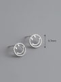 thumb 925 Sterling Silver Cubic Zirconia Smiley Cute Stud Earring 1