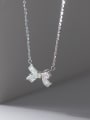 thumb 925 Sterling Silver Cubic Zirconia Butterfly Dainty Necklace 4