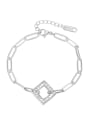 thumb Titanium Steel Cubic Zirconia Geometric Minimalist Link Bracelet 1
