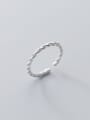 thumb 925 Sterling Silver Twist   Geometric Minimalist Band Ring 0