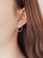 thumb 925 Sterling Silver Hollow Round Minimalist Stud Earring 3