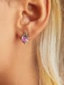 thumb 925 Sterling Silver Cubic Zirconia Icon Dainty Stud Earring 1
