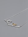 thumb 925 Sterling Silver  Minimalist Branch Bird Necklace 1