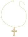 thumb Brass Cubic Zirconia Cross Minimalist Regligious Necklace 3