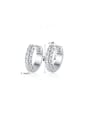 thumb 925 Sterling Silver Moissanite Geometric Dainty Huggie Earring 3