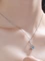 thumb Sterling Silver Moissanite Swan Dainty Pendant Necklace 1