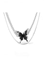 thumb Stainless steel Acrylic Butterfly Hip Hop Multi Strand Necklace 0