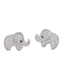 thumb 925 Sterling Silver Cubic Zirconia Elephant Cute Stud Earring 0