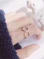 thumb 925 Sterling Silver Minimalist Hollow Heart  Free Size Ring 1