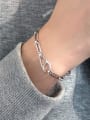 thumb 925 Sterling Silver Hollow Geometric  Chain Minimalist Bracelet 1