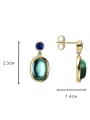 thumb Brass Cubic Zirconia Geometric Vintage Drop Earring 3
