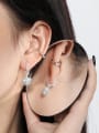thumb 925 Sterling Silver Cubic Zirconia Heart Vintage Huggie Earring 3