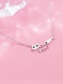 thumb 925 Sterling Silver Fashion cute cat fish pendant Necklace 1