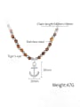 thumb Stainless steel Tiger Eye Anchor Vintage Bead Chain Necklace 3