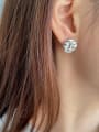 thumb 925 Sterling Silver Round  Portrait Vintage Stud Earring 3