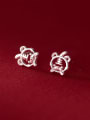 thumb 925 Sterling Silver Tiger Cute Stud Earring 2
