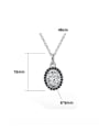 thumb 925 Sterling Silver Cubic Zirconia Oval Dainty Necklace 3