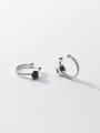 thumb 925 Sterling Silver Cubic Zirconia Round Minimalist Clip Earring 0