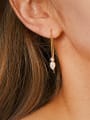 thumb Brass Cubic Zirconia Water Drop Minimalist Hook Earring 1