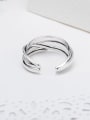 thumb 925 Sterling Silver Hollow Irregular Vintage Stackable Ring 2