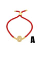 thumb Brass Cubic Zirconia Cross Bohemia Handmade Weave Bracelet 1
