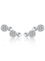 thumb 925 Sterling Silver Cubic Zirconia Round Classic Stud Earring 0