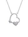 thumb Copper Alloy Cubic Zirconia Heart Dainty Necklace 0