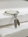 thumb 925 Sterling Silver Feather Vintage Band Ring 2