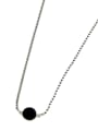 thumb Vintage Sterling Silver With Platinum Plated Simplistic Round Necklaces 3